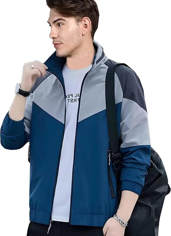 Stylish Full Sleeves Stand Collar Jacket for Winter Sports, Tracking
