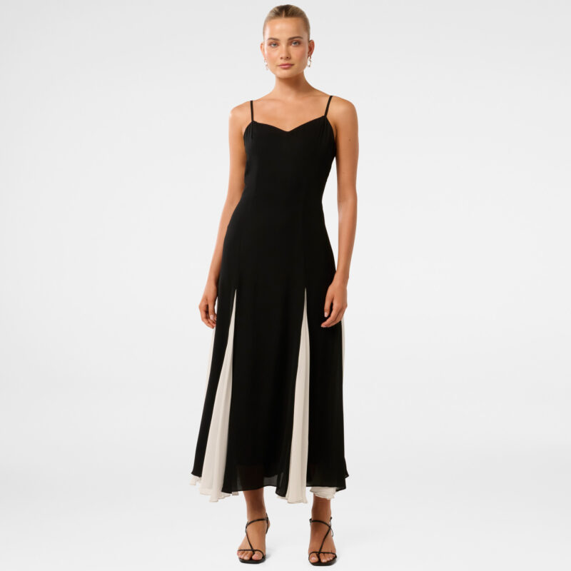 Dahlia Contrast Godet Maxi Dress