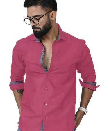 Long Sleeve Button Down Shirt for Men Collared Casual