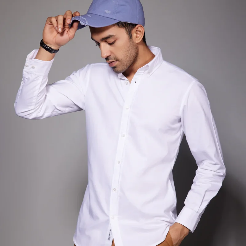 Washed Oxford Shirt -White