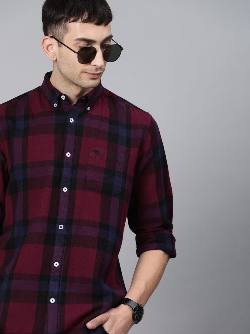 Slim Fit Checked Flannel Shirt
