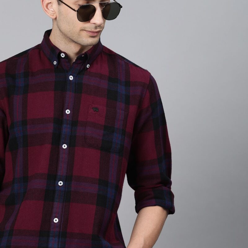 Slim Fit Checked Flannel Shirt
