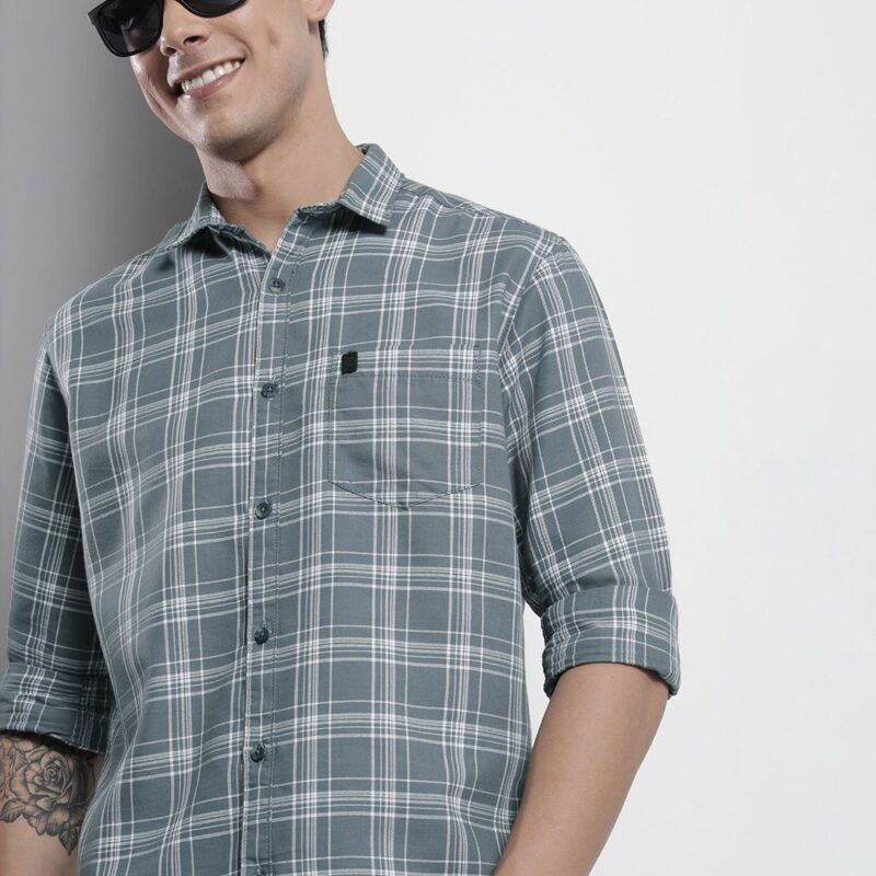 Men Checked Cotton Shirt
