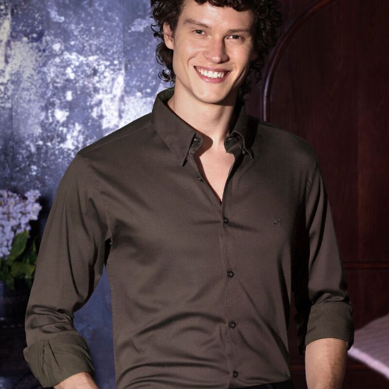 Men Solid Casual Cotton Shirt