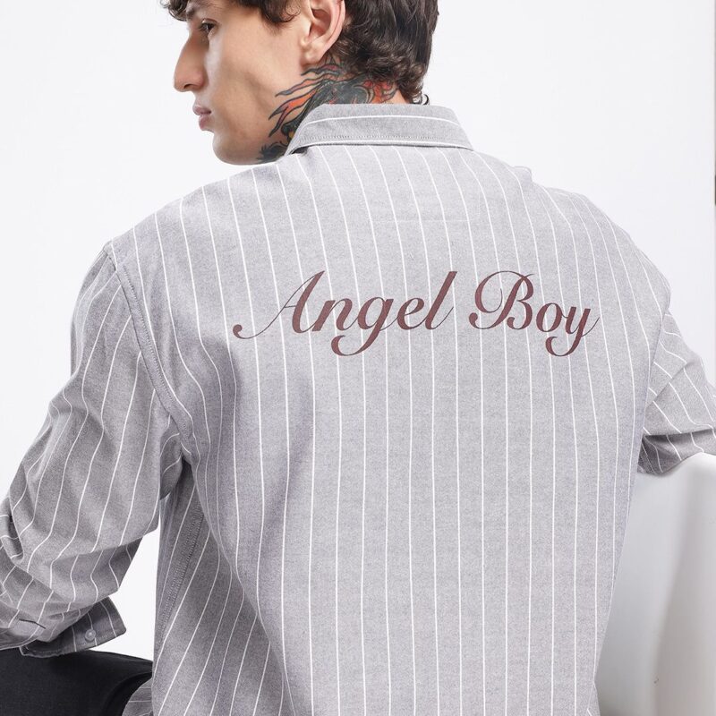 Striped Typography Shirt