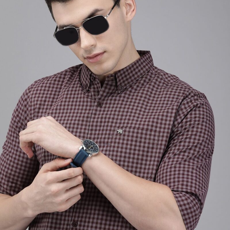 Checked Slim Fit Cotton Shirt