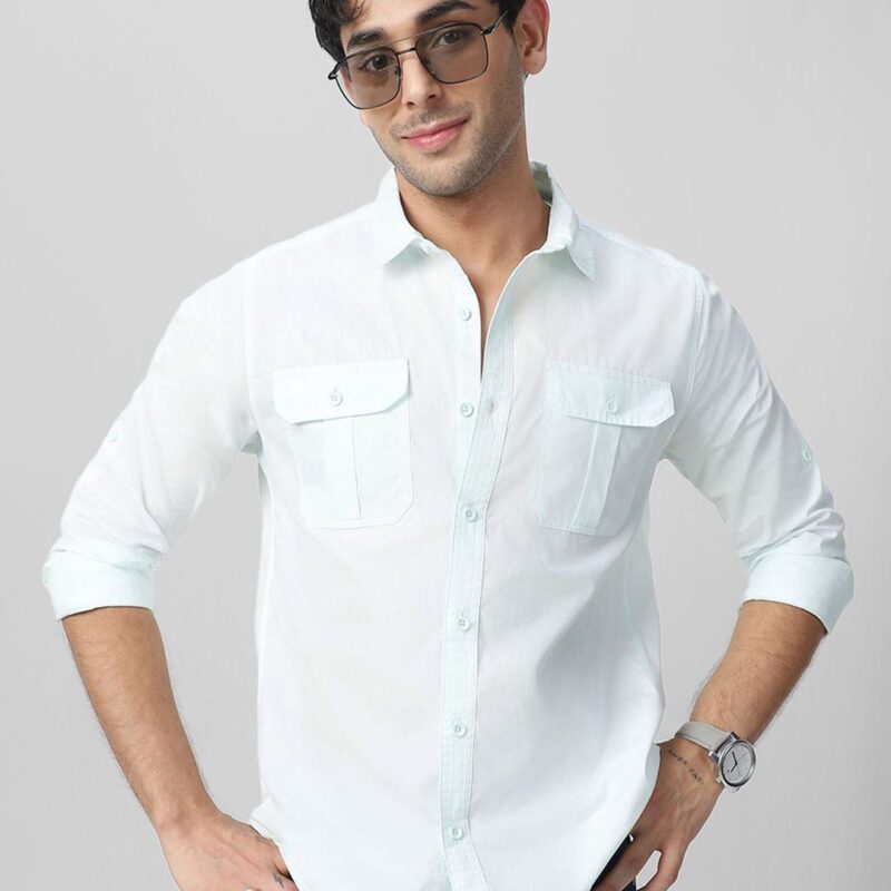 Men Solid Casual Cotton Shirt