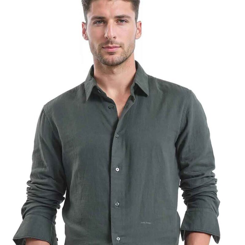 Men Solid Casual Cotton Shirt