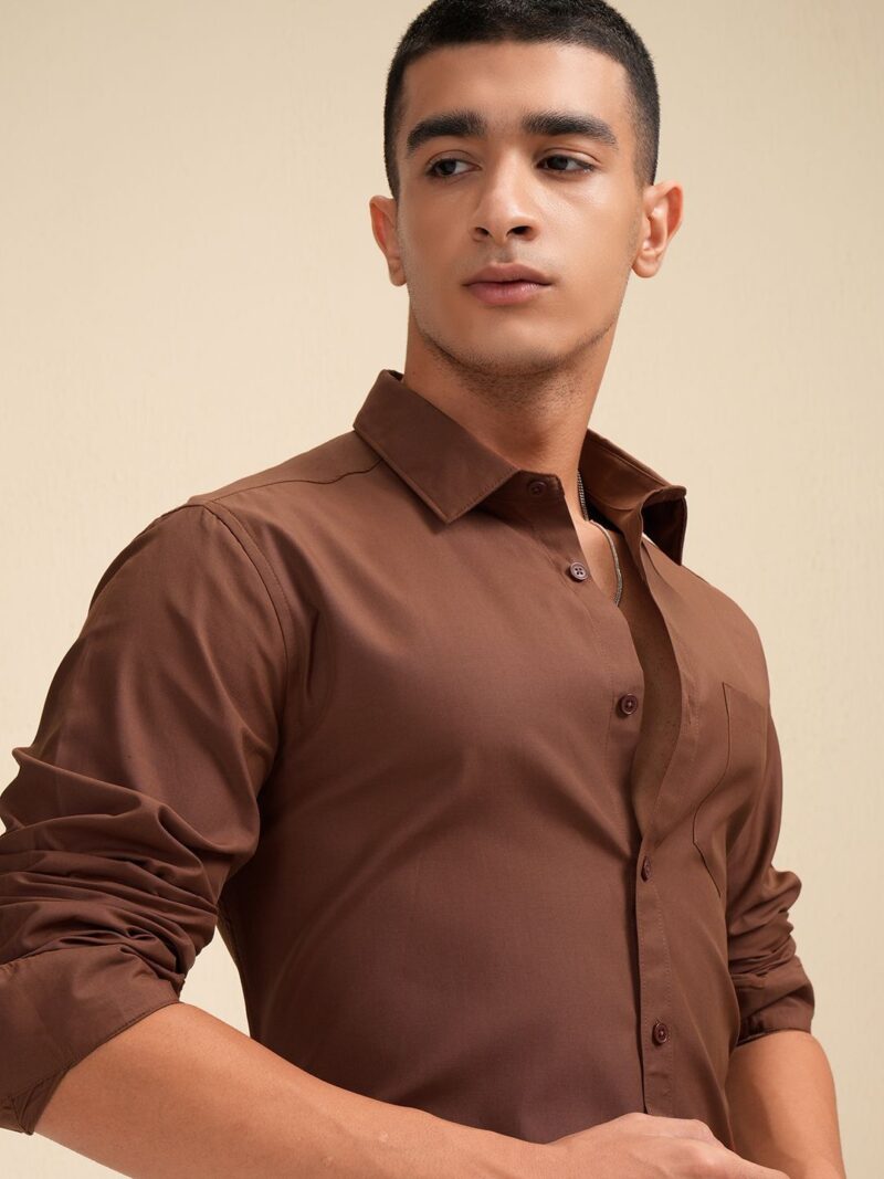 Slim Fit Opaque Casual Shirt