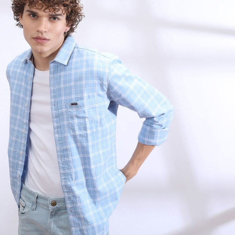 Checked Slim Fit Casual Shirt