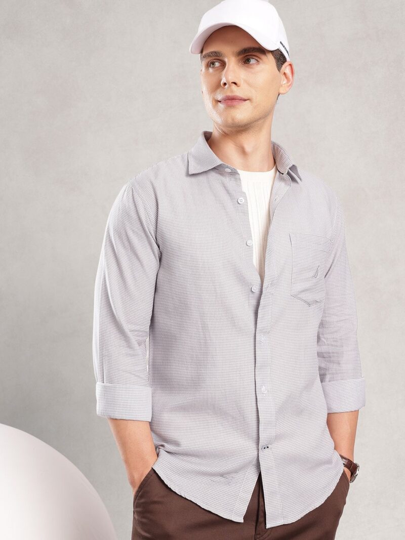 Micro Checks Slim Fit Shirt