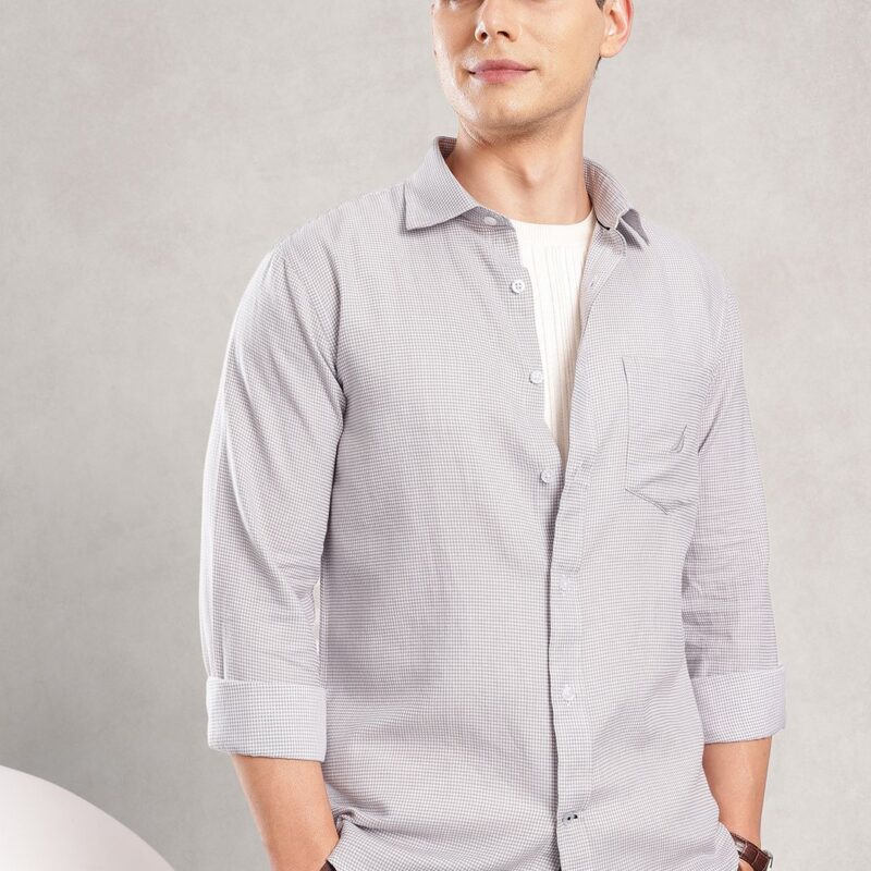 Micro Checks Slim Fit Shirt