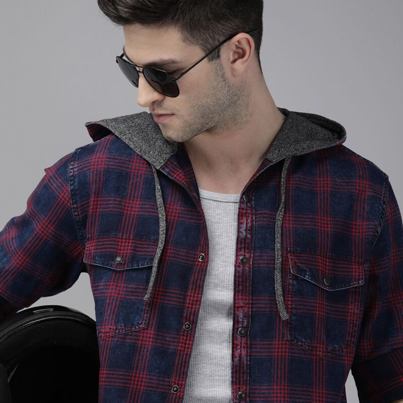 Checked Hooded CasualShirt