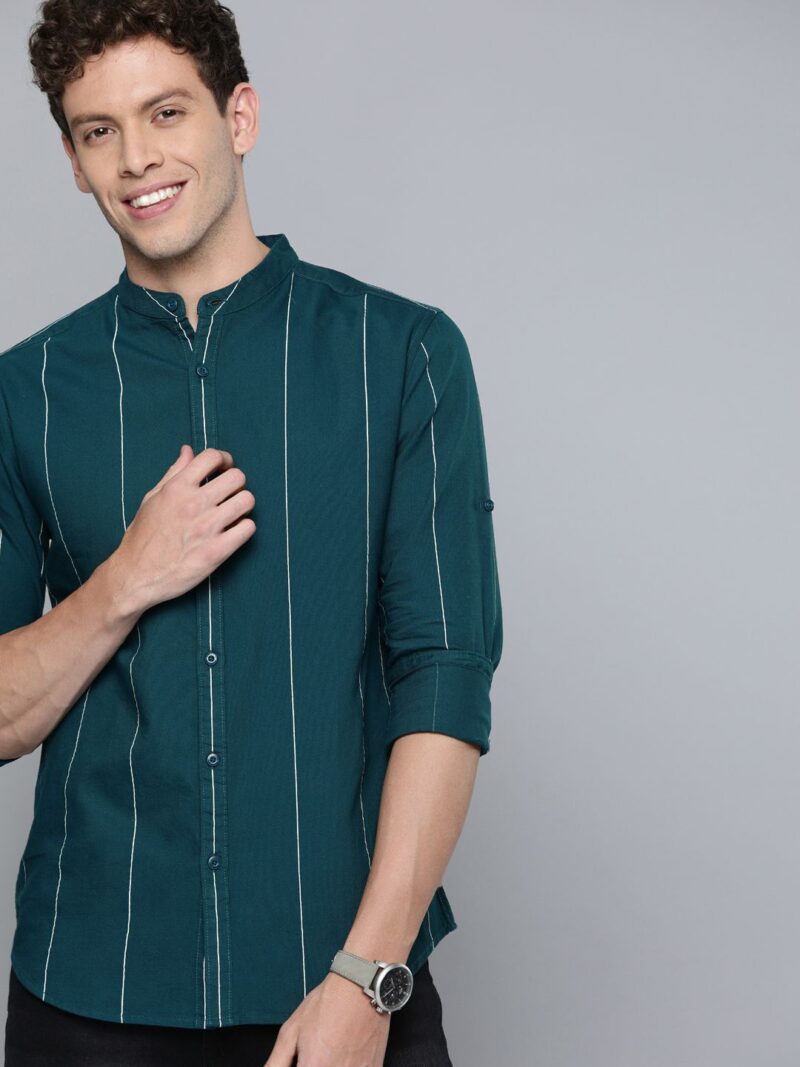Slim Fit Striped Casual Shirt