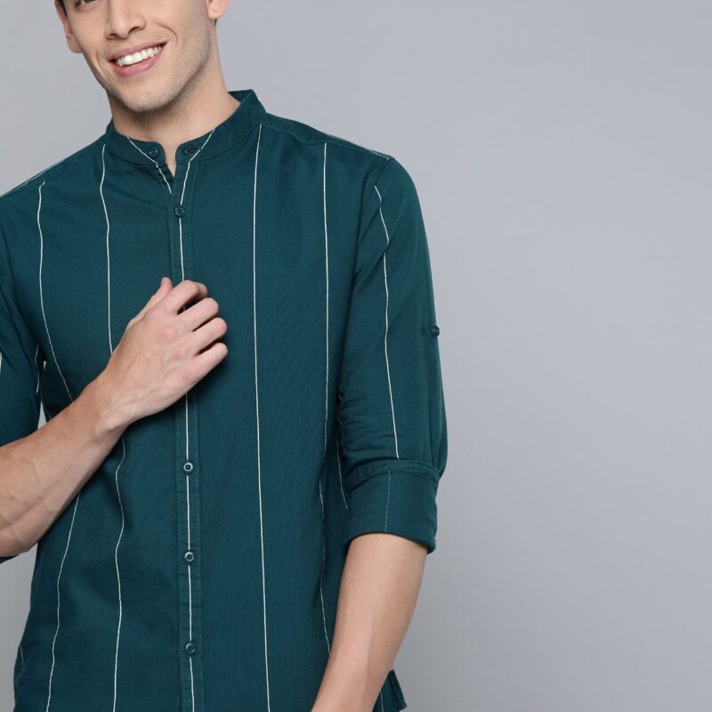 Slim Fit Striped Casual Shirt