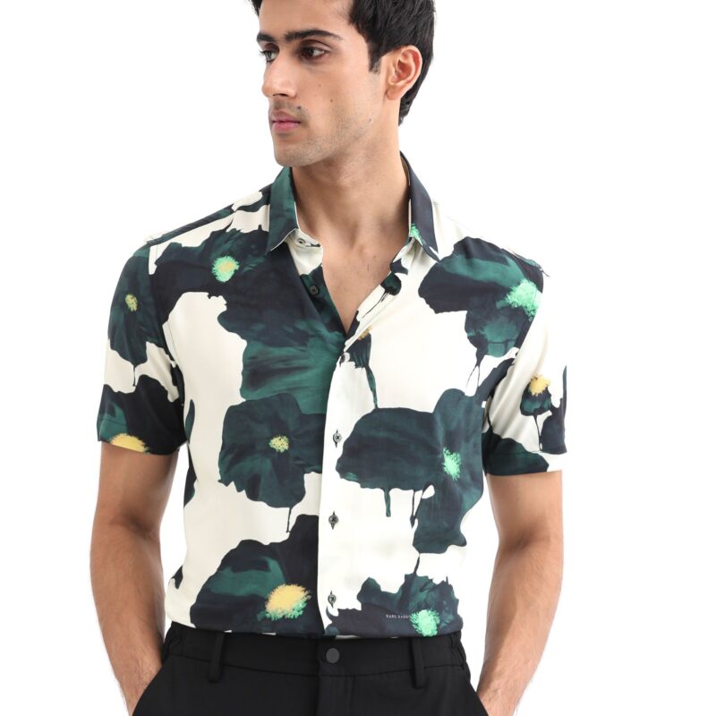 Slim Fit Opaque Casual Shirt